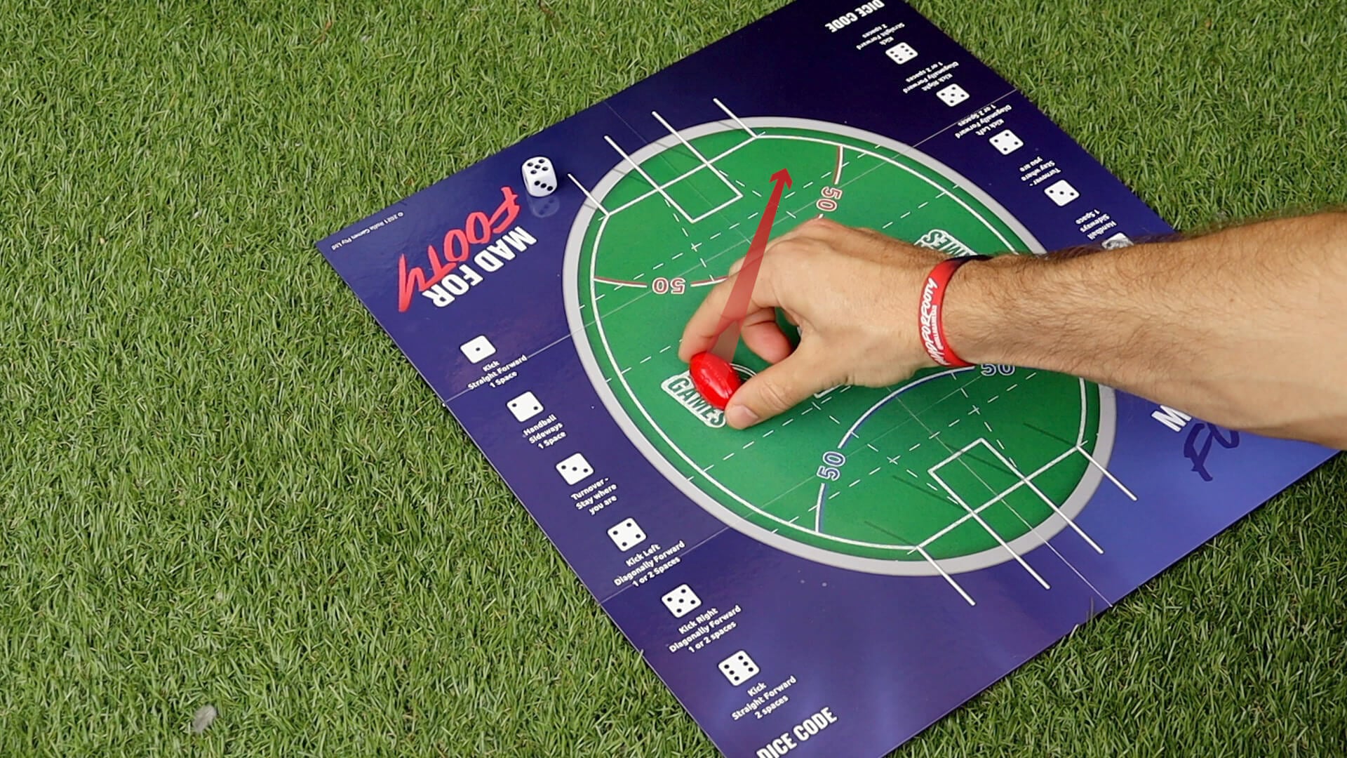 How to move around Aussie Rules Board Game board.