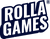 Navy blue Rolla Games logo on white background.