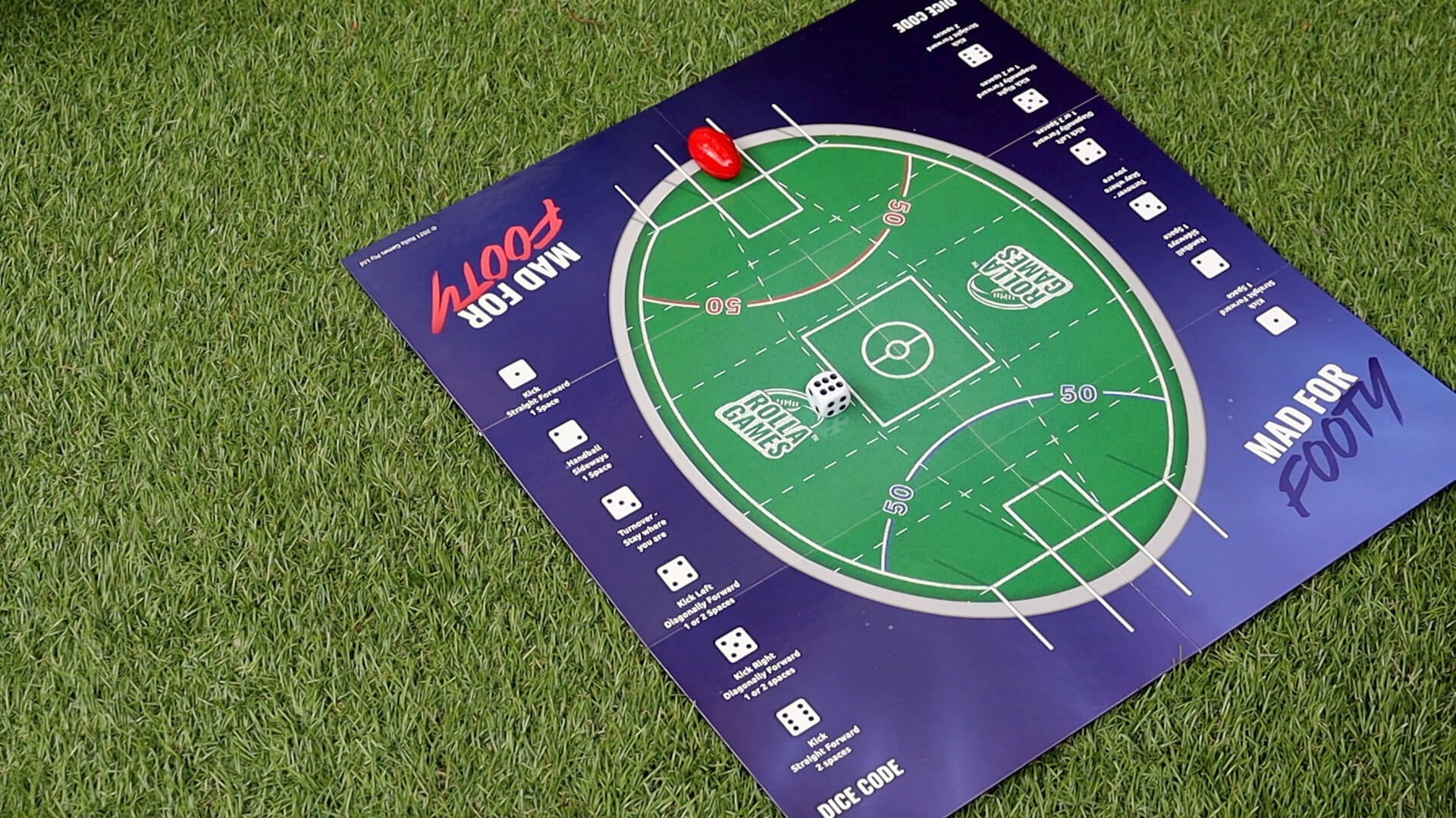 How to score goals in AFL football board game.
